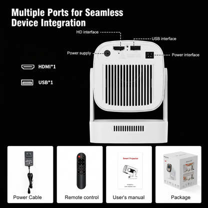 HY260 Pro Smart Projector - Auto-Focus 1080p 4K WIFI  HD